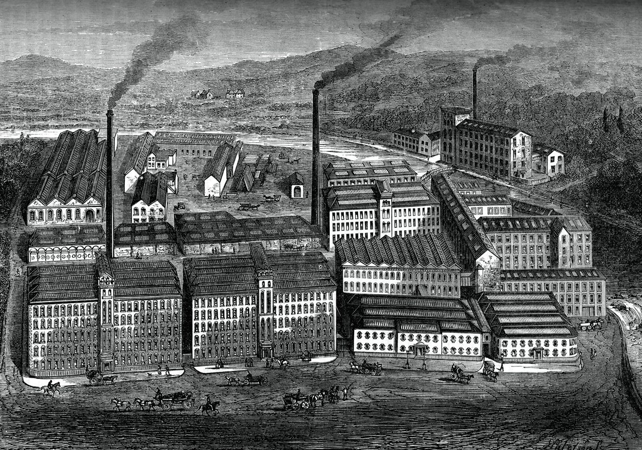 Clarks Anchor Thread Works，苏格兰佩斯利，约1880年 作者 不明