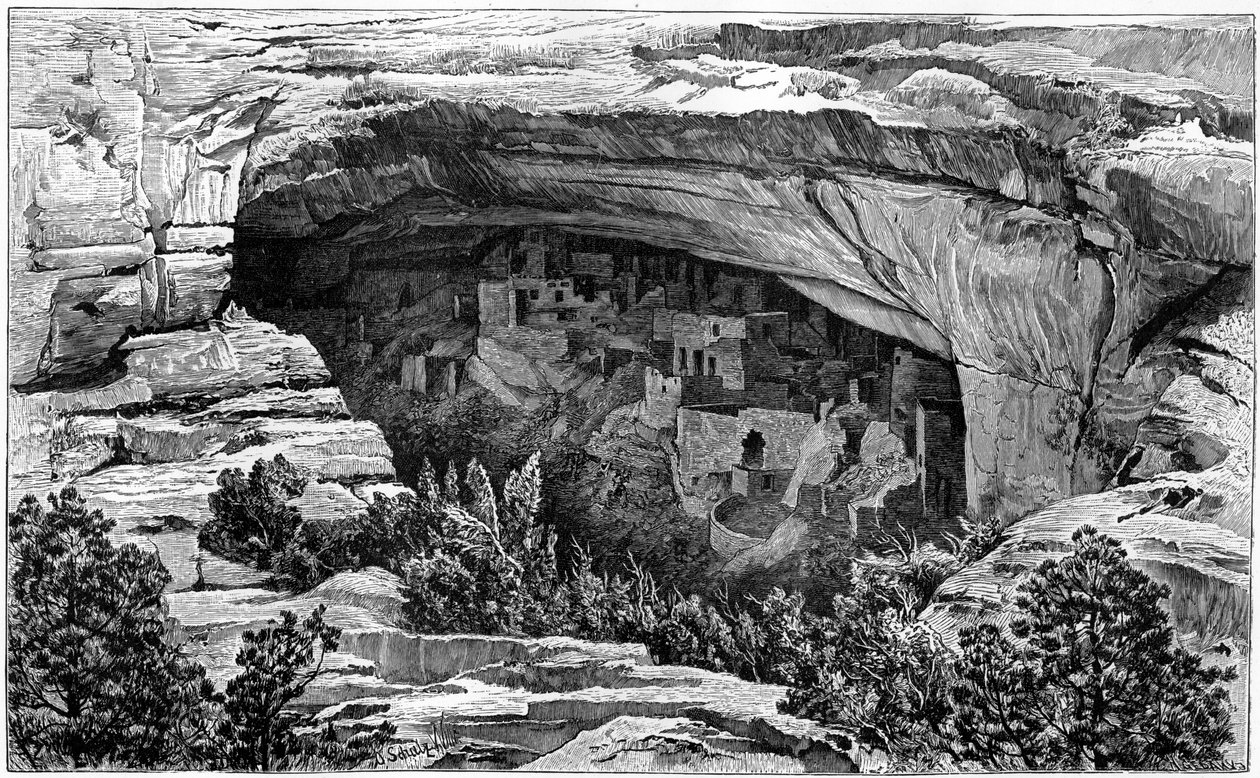 美国西南科罗拉多州，悬崖宫峡谷中的悬崖宫，1901年 作者 不明