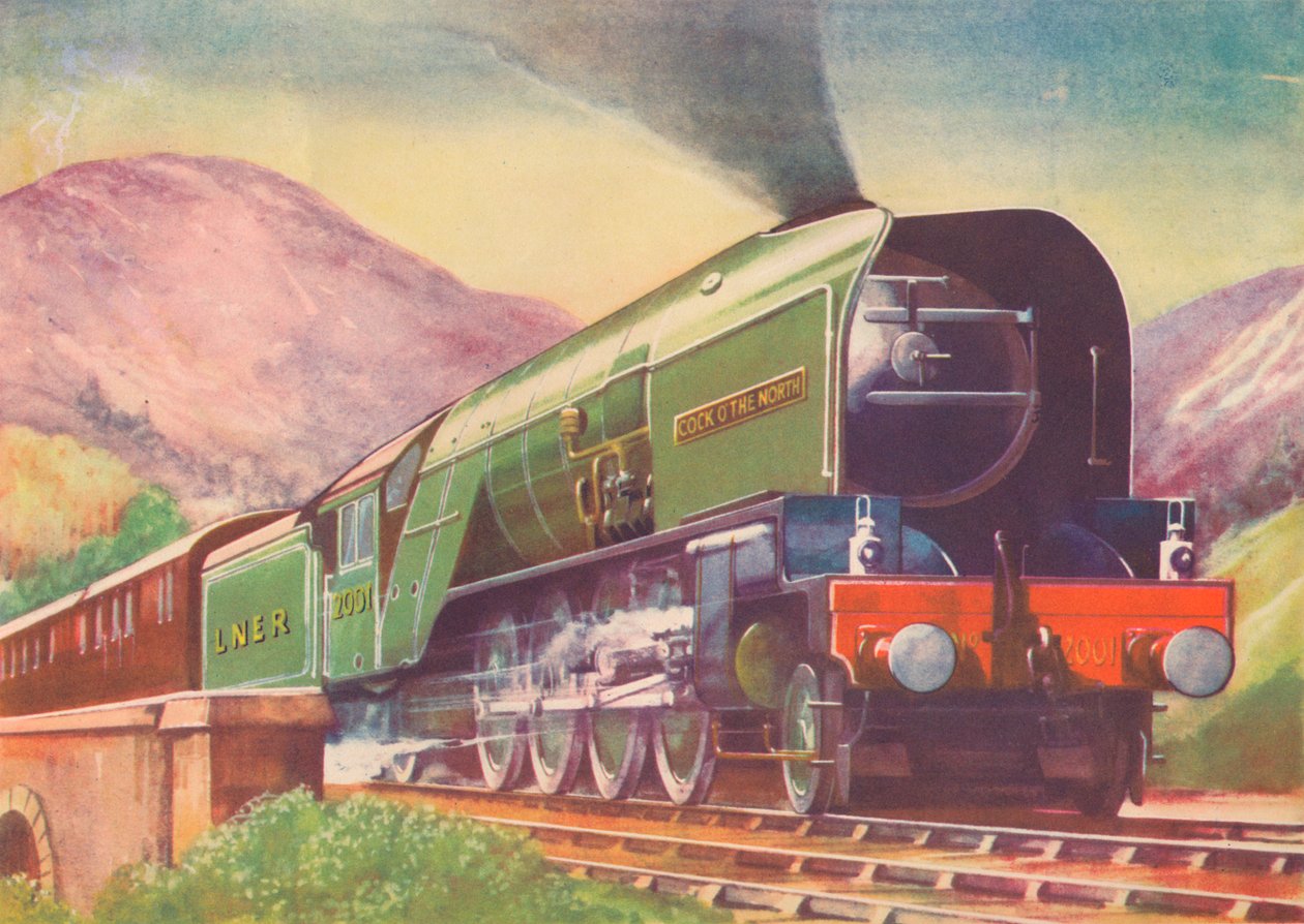 Cock O北机车，LNER，在高地，1940年 作者 不明