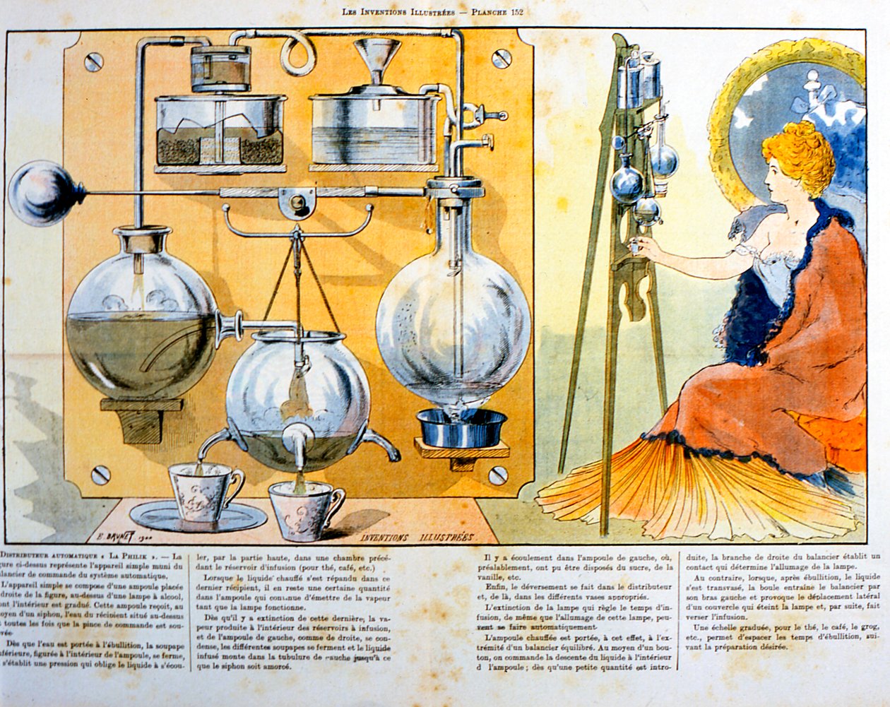 1900年用小型酒精灯加热的咖啡或茶机 作者 不明