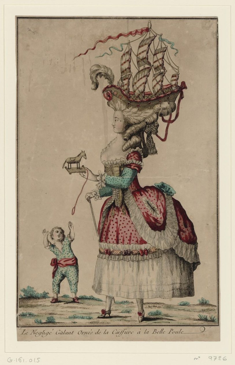 贝尔·波勒（Belle-Poule）的发型，1778年 作者 不明