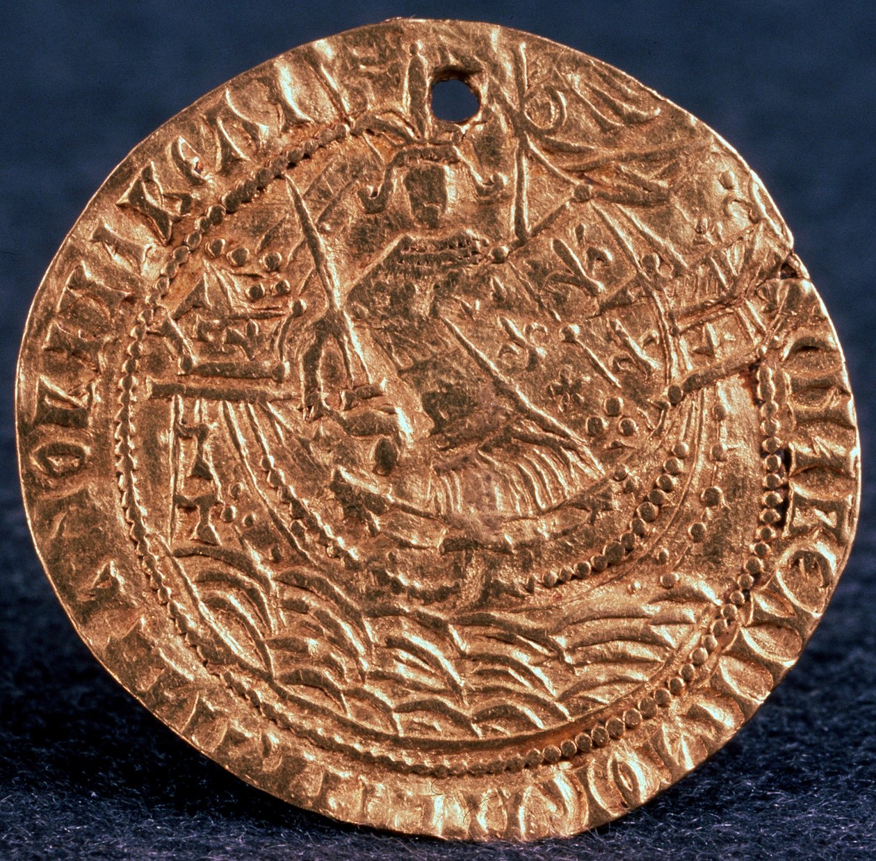 沙皇伊凡三世的硬币Korabelnik，反面：他船上的尺子，1471-1490年 作者 不明