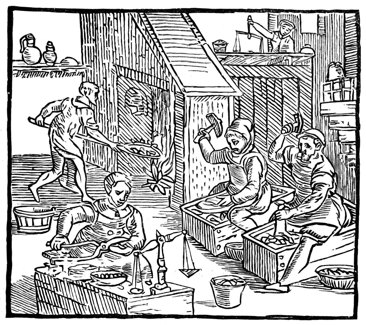 1577年，1893年在工作中的硬币制造商 作者 不明