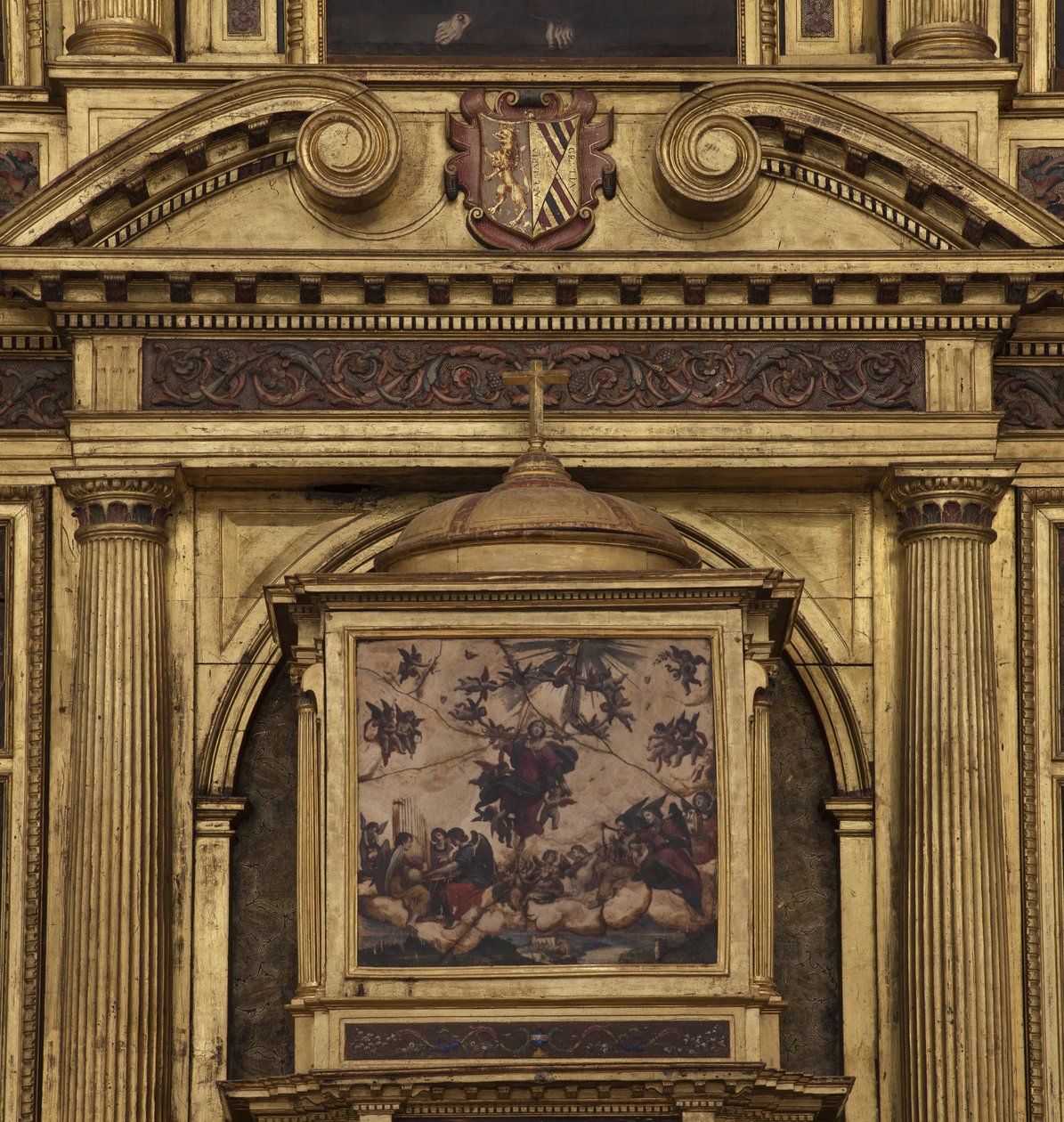 Collegiate church. Interior. The high altar. Detail. Centre. Painting. Oil on agate. 1624. 作者 不明