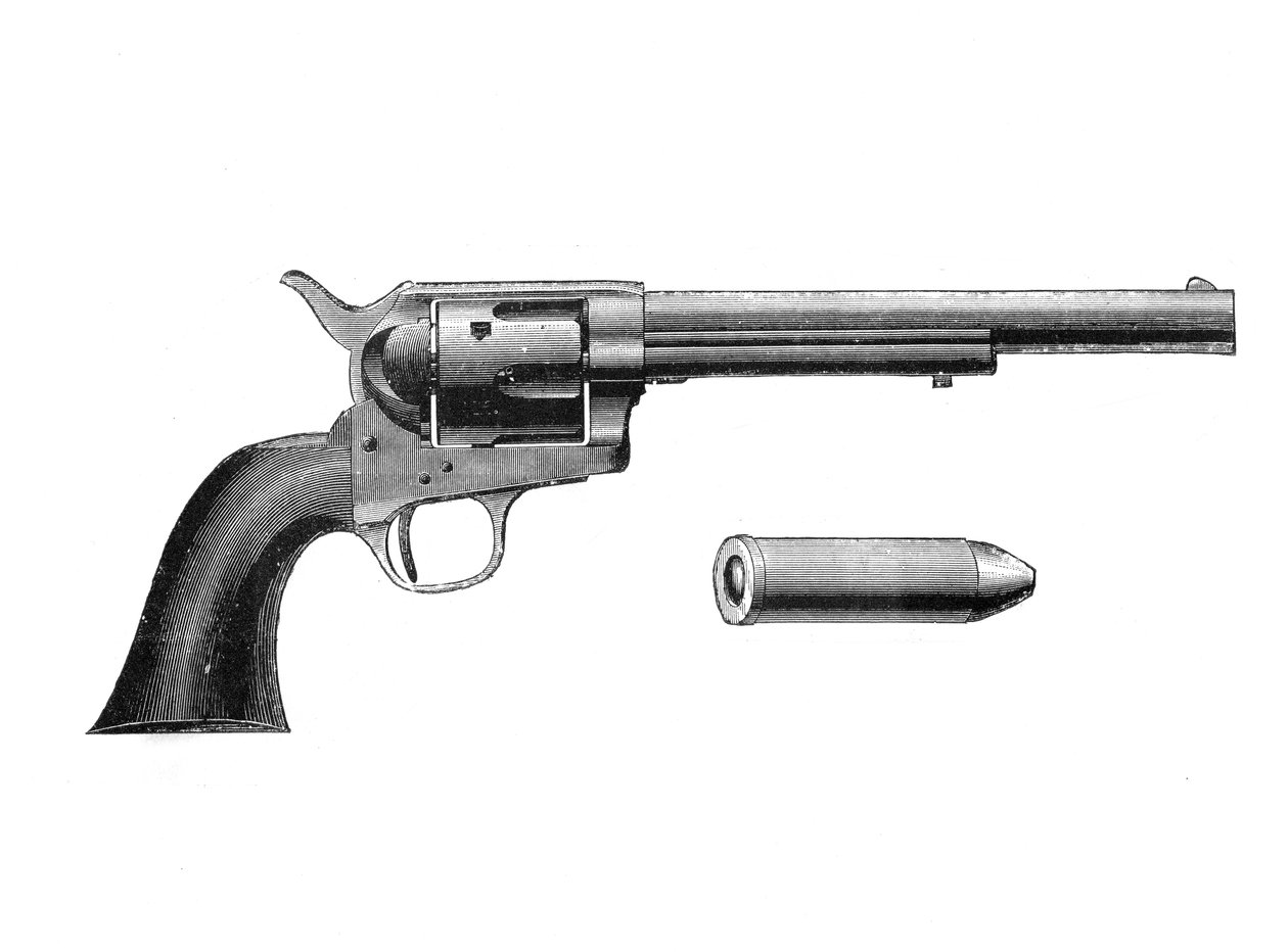柯尔特边境左轮手枪，由塞缪尔·柯尔特（Samuel Colt）1814-62，c1890发明 作者 不明