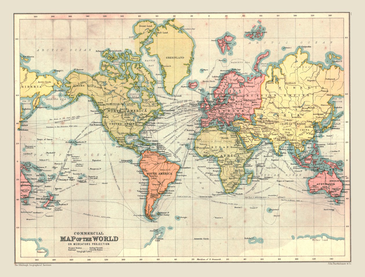 1902年，《世界商业地图》。 作者 不明
