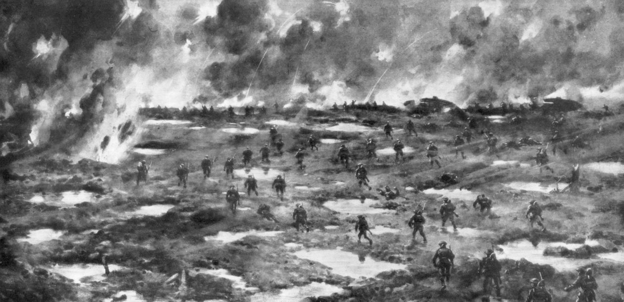 第一次世界大战，比利时，征服Wytschaete-Messines Ridge，1917年6月7日 作者 不明