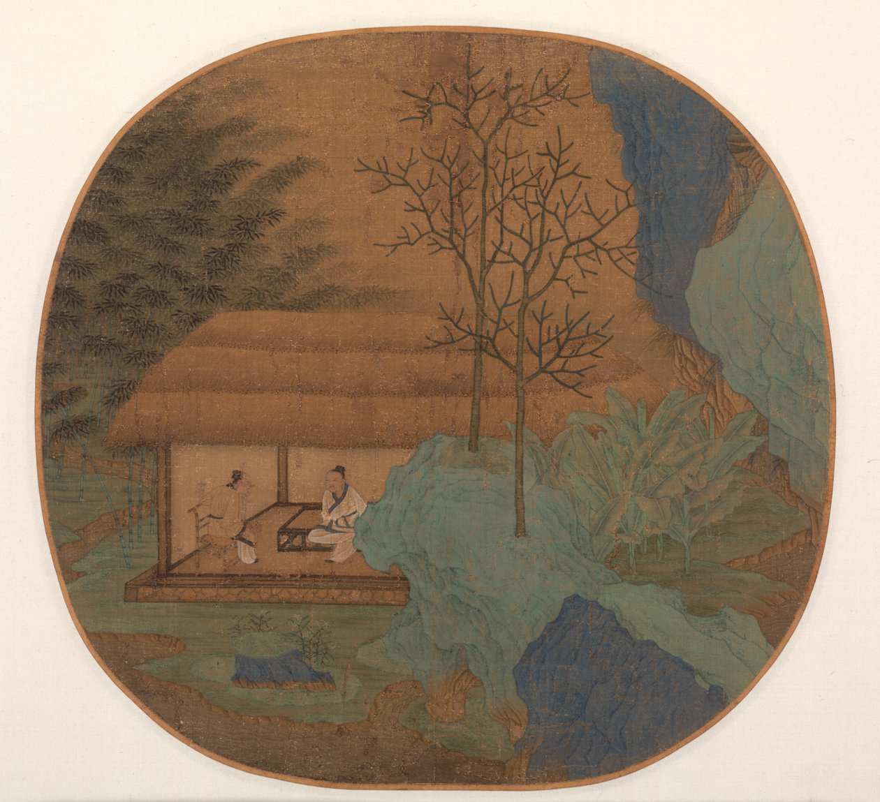 在1200年代后期的茅草屋中进行对话。 作者 不明