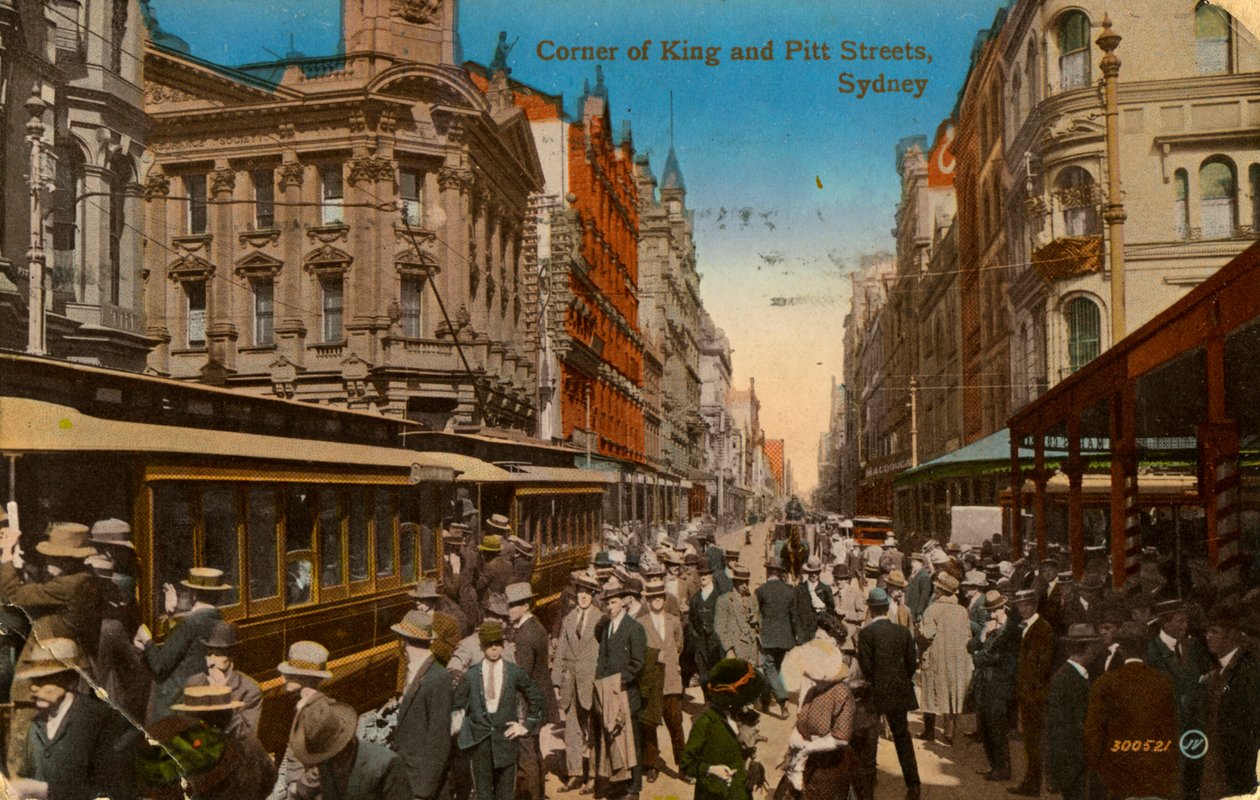 King and Pitt Streets街角，悉尼，澳大利亚新南威尔士州，建于1917年 作者 不明