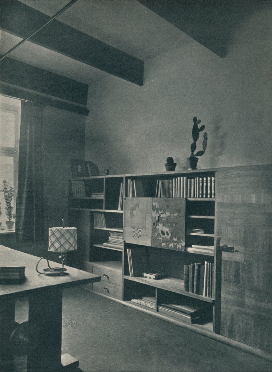 汉斯·哈特（Hans Hartl）设计的图书馆一角，建于1927年 作者 不明