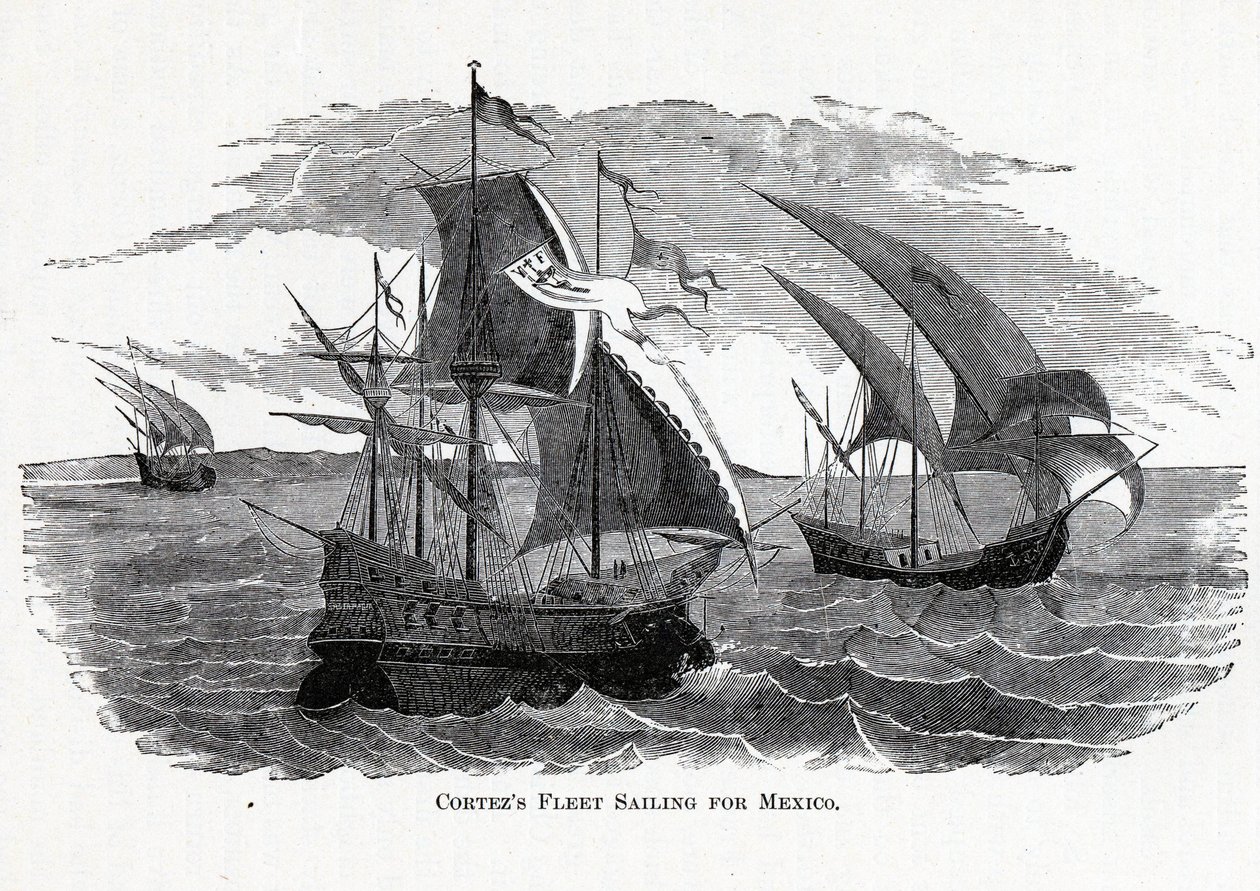 1882年，科尔特斯海军舰队前往墨西哥 作者 不明