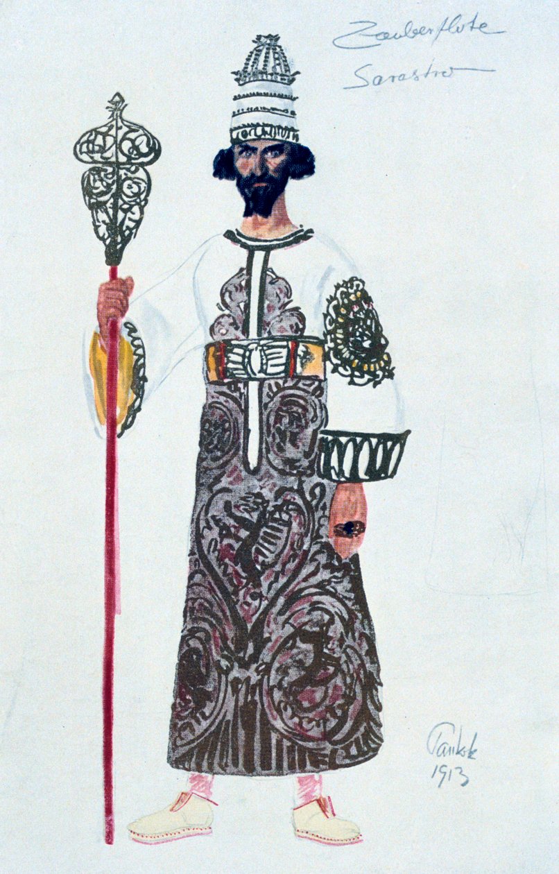 萨拉斯特罗（Sarastro）的服装设计，1913年 作者 不明
