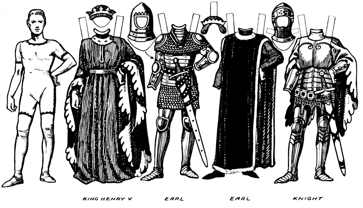 亨利五世在位期间穿着的男女服装，c1934年 作者 不明
