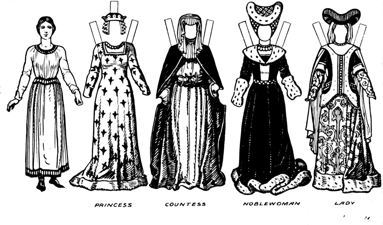 亨利五世在位期间穿着的男女服装，c1934年 作者 不明