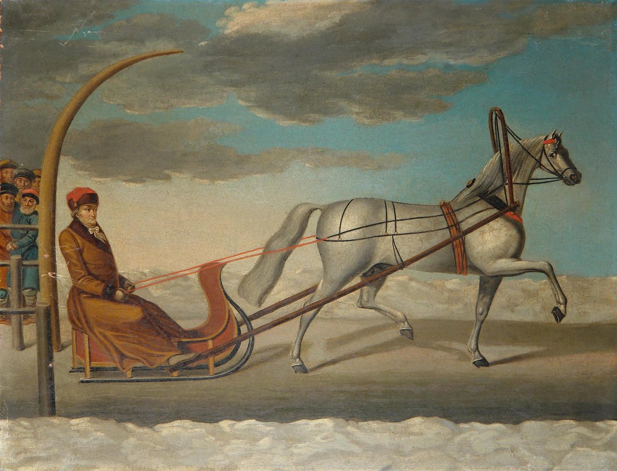 Chesma的Alexey Grigoryevich奥尔洛夫伯爵乘坐马拉雪橇，1778年 作者 不明