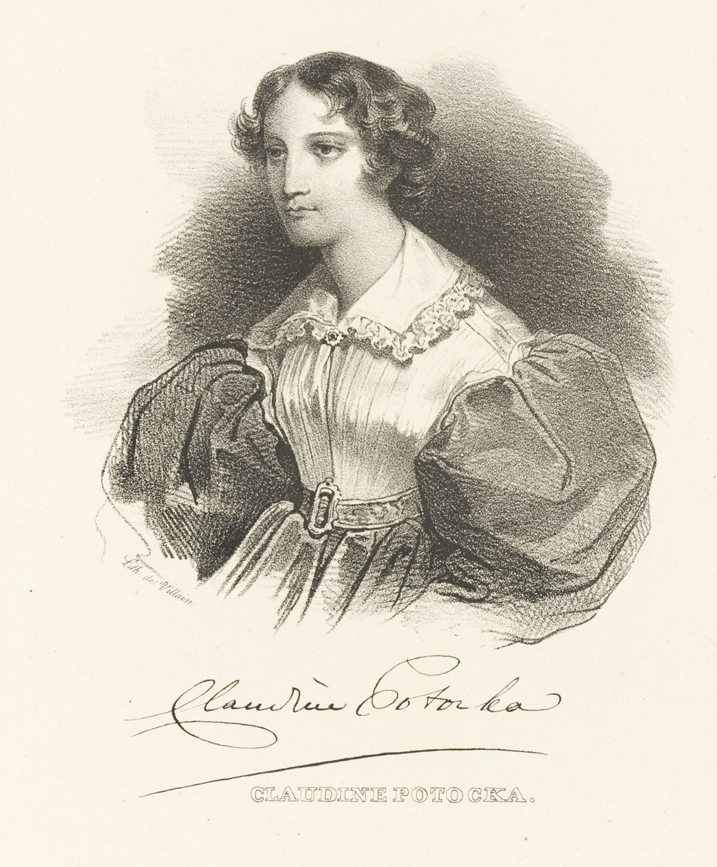 克劳迪纳伯爵夫人克劳丁·波托卡（Countess Klaudyna Claudine Potocka），内兹·德兹亚琳斯卡（NéeDzialynska）1801-1836年，c。 1830年。 作者 不明