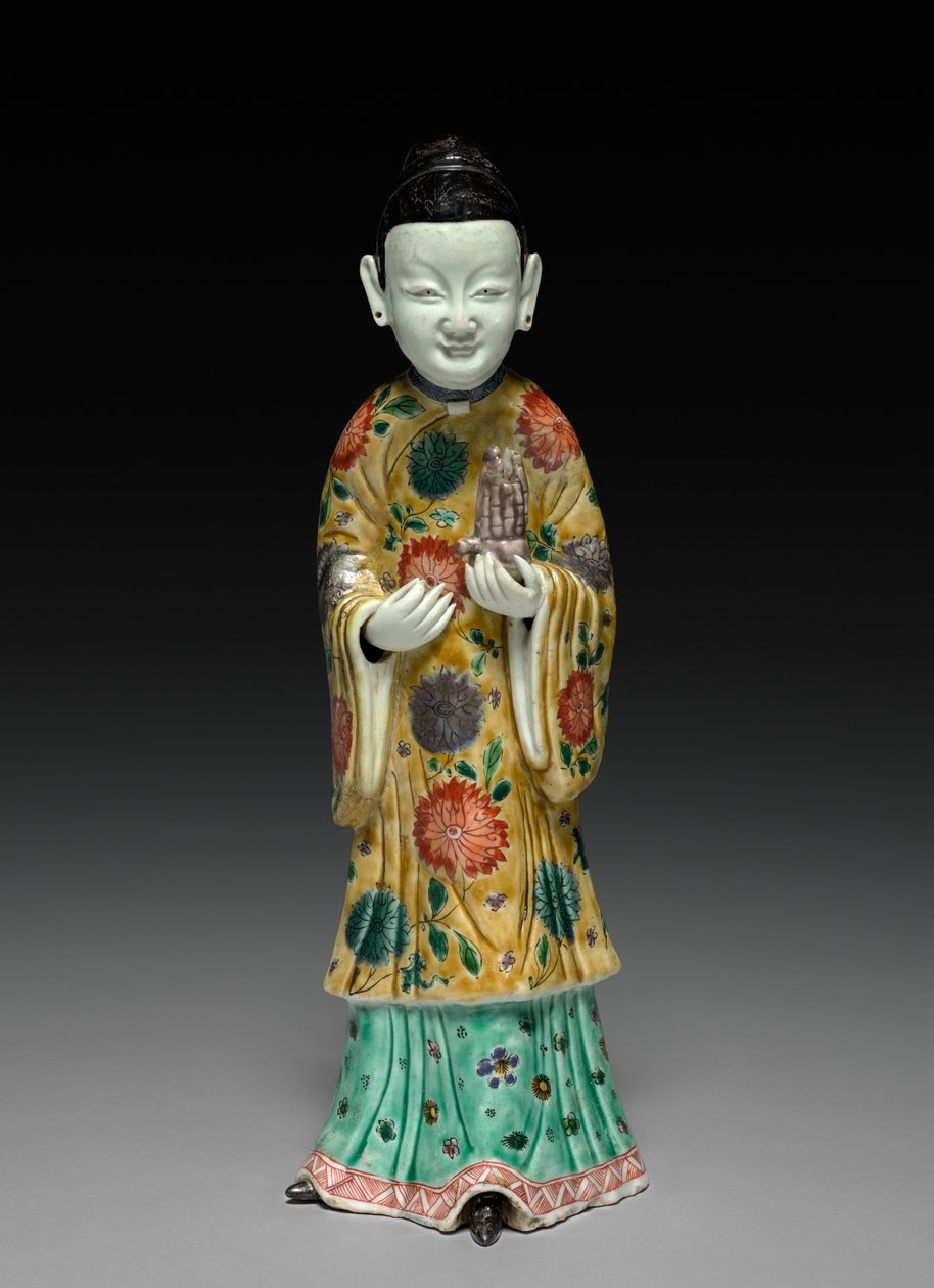 1662-1722年，宫廷女手持盛子。 作者 不明