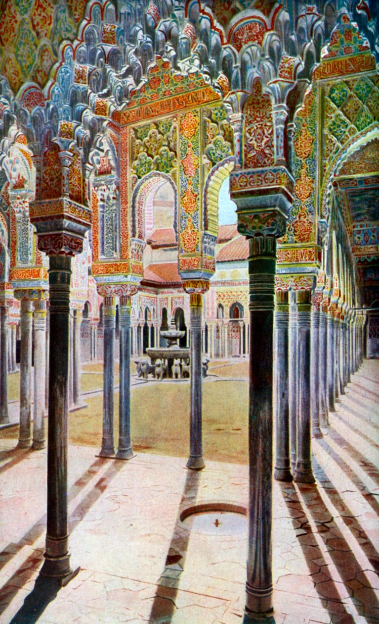 狮子法院，阿尔罕布拉宫，格拉纳达，安大路西亚，西班牙，c1924 作者 不明