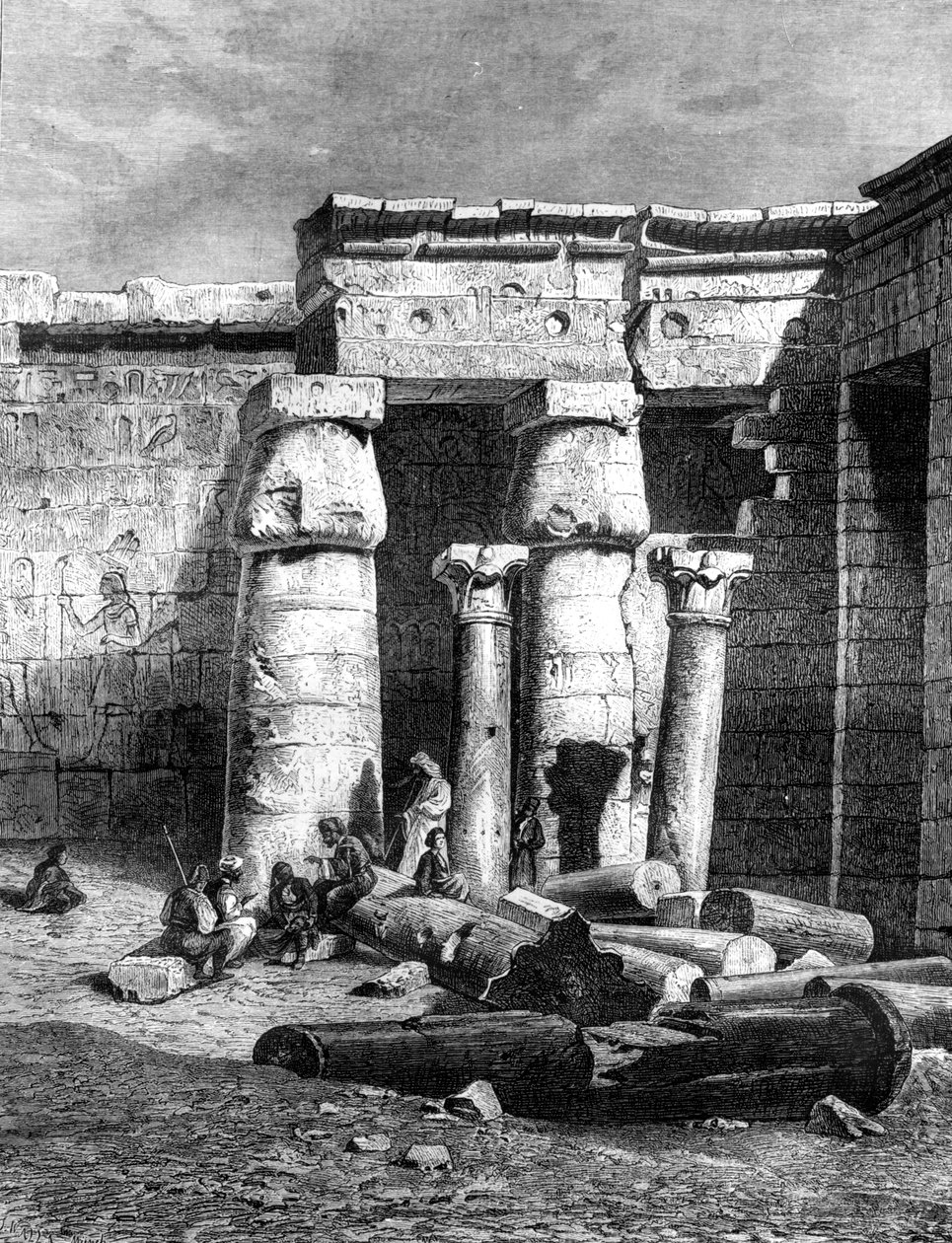 1881年，梅迪内·哈布（Mednet-Habou）与基督教教堂的其余部分并存 作者 不明