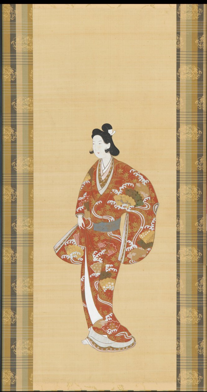 歌妓，江户时期，1661-1673。 作者 不明