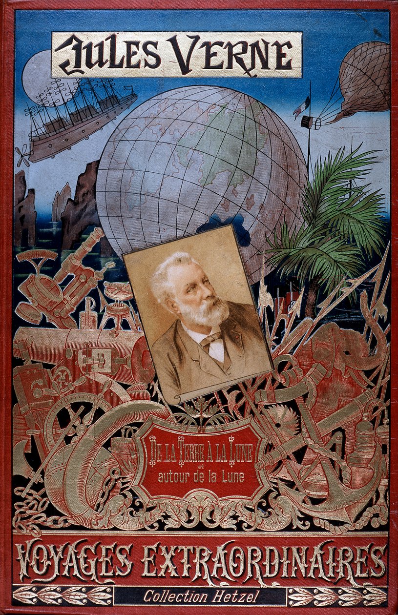 朱尔斯·凡尔纳（Jules Verne）的《从地球到月球和绕月球》的封面，c1896 作者 不明