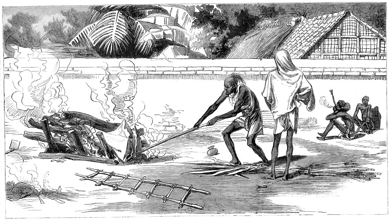 1882年在印度加尔各答火化 作者 不明