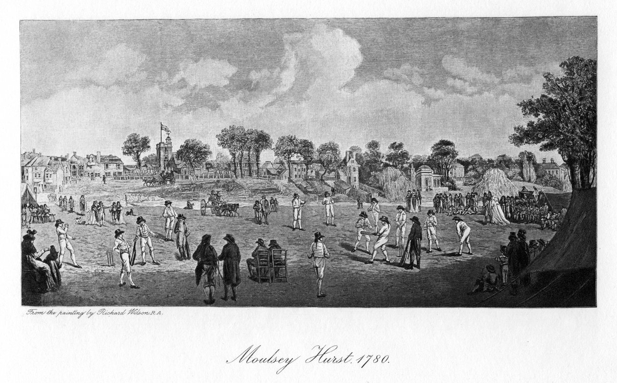 莫尔西·赫斯特（Moulsey Hurst）的板球，1780年，1912年 作者 不明