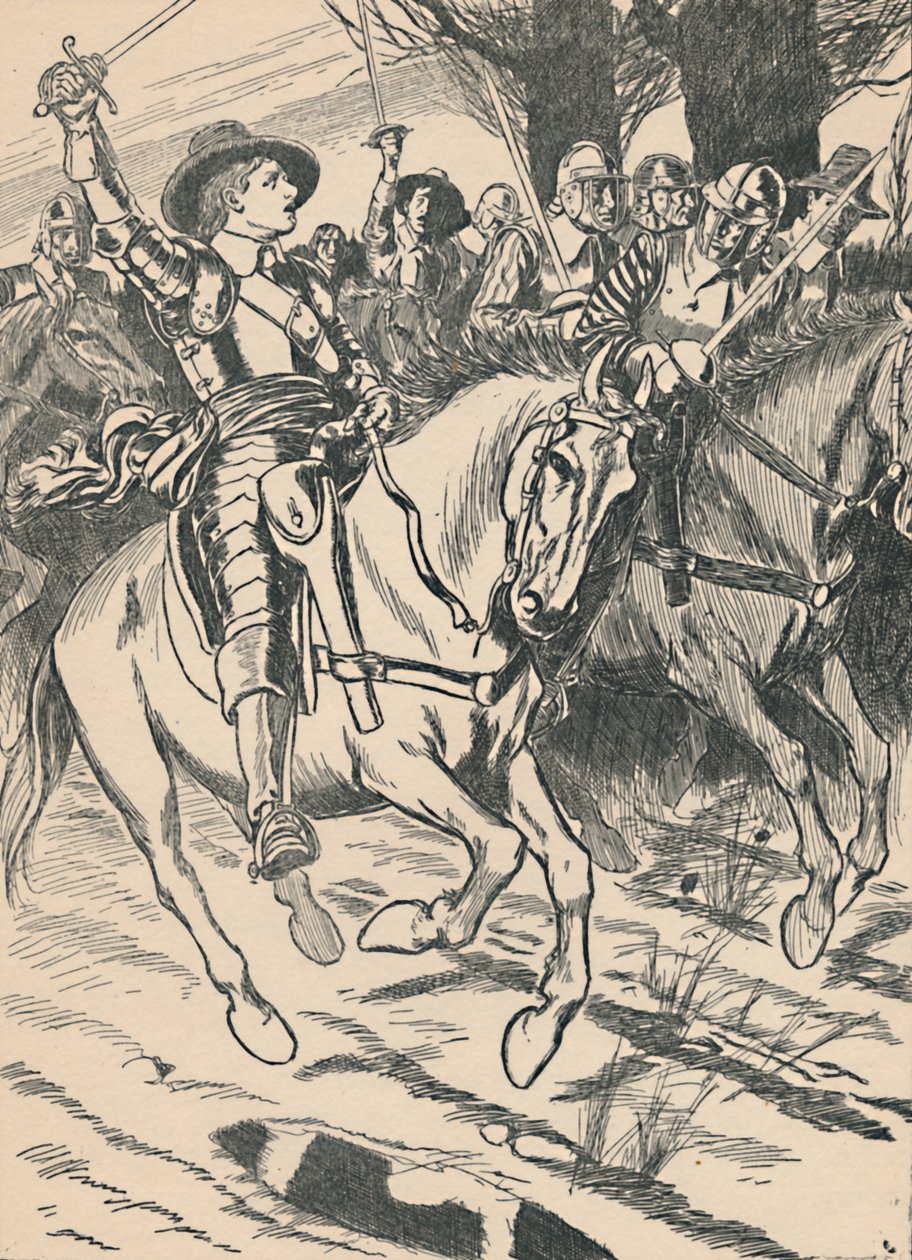 克伦威尔（Cromwell）带领他的铁人作战，c1907 作者 不明
