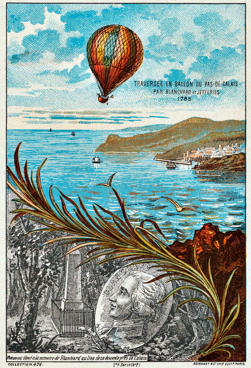 Blanchard和Jeffries穿越英吉利海峡，1785 1890年代 作者 不明