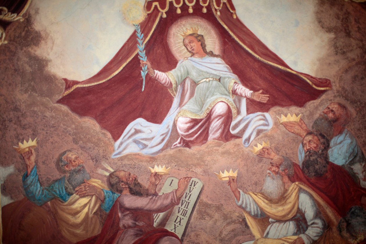 Crowned Mary fresco in Loreto church ; Prague Czech Republic 作者 不明
