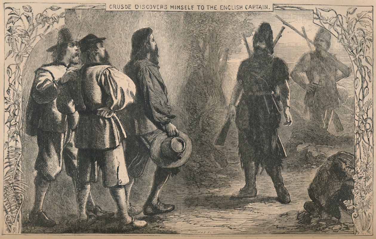克鲁索发现自己对英国队长，c1870 作者 不明