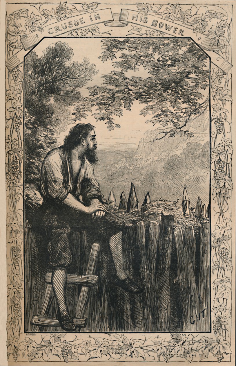 克鲁索在他的凉亭，c1870 作者 不明