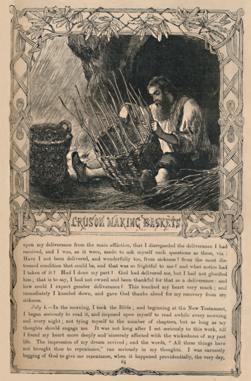 克鲁索制作篮，c1870 作者 不明
