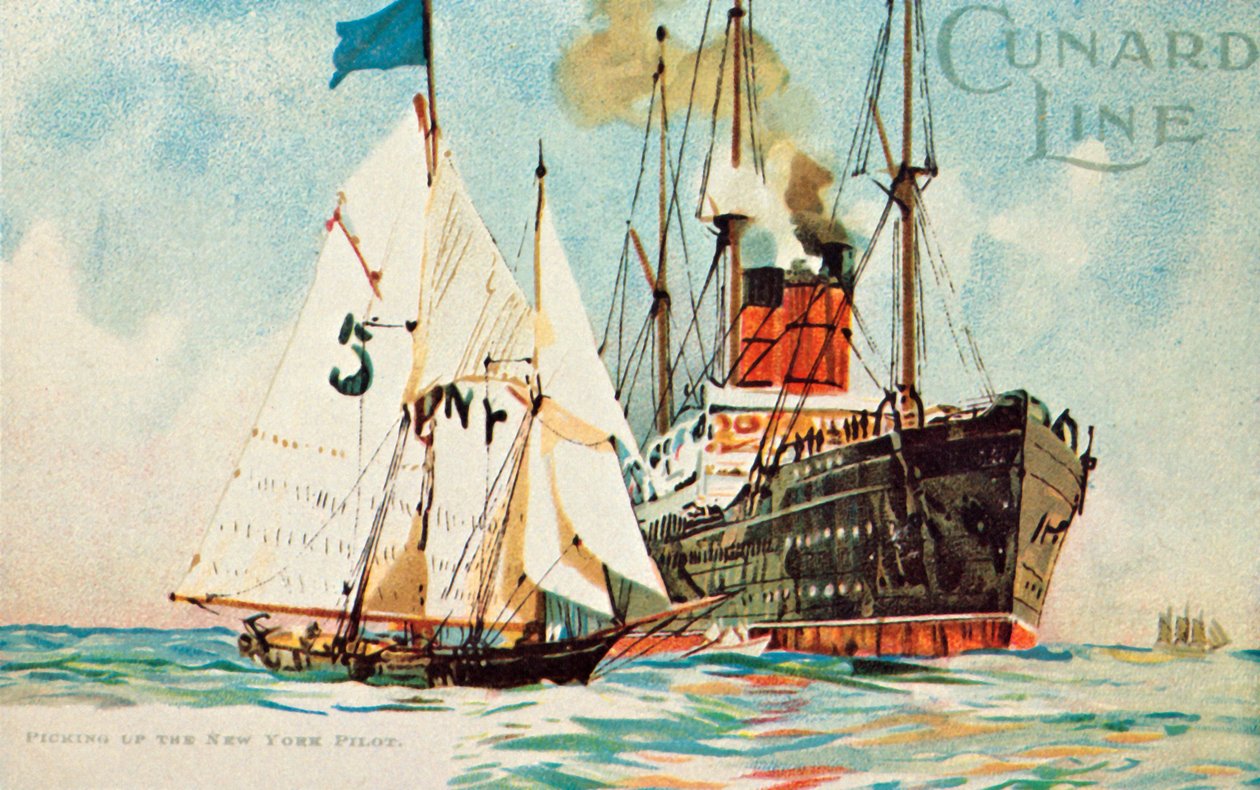 库纳德专线-接载纽约飞行员，c1904。 作者 不明