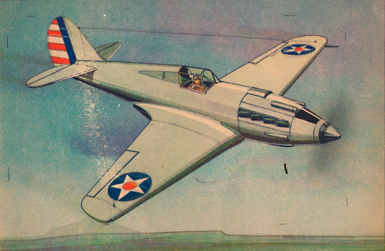 柯蒂斯XP40战斗机单翼飞机，c1944年。 作者 不明