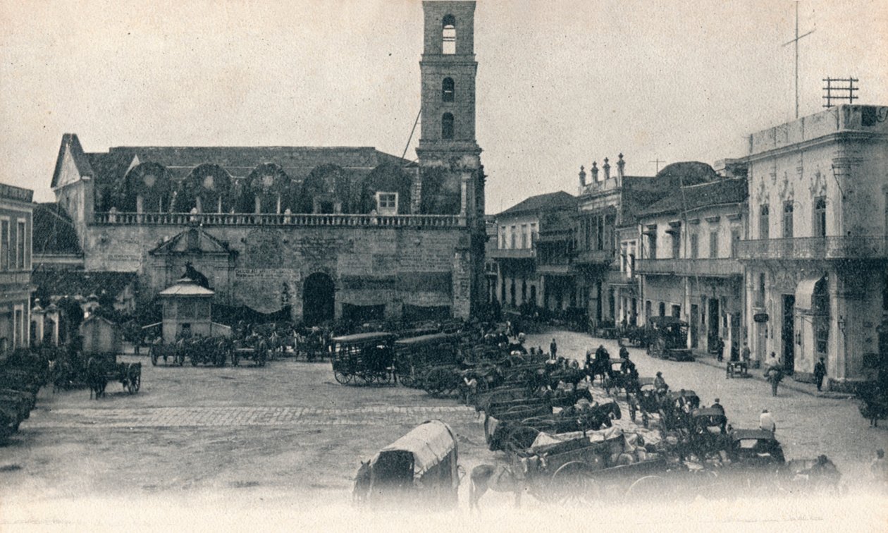 海关大楼和广场，古巴哈瓦那，约c1900年 作者 不明
