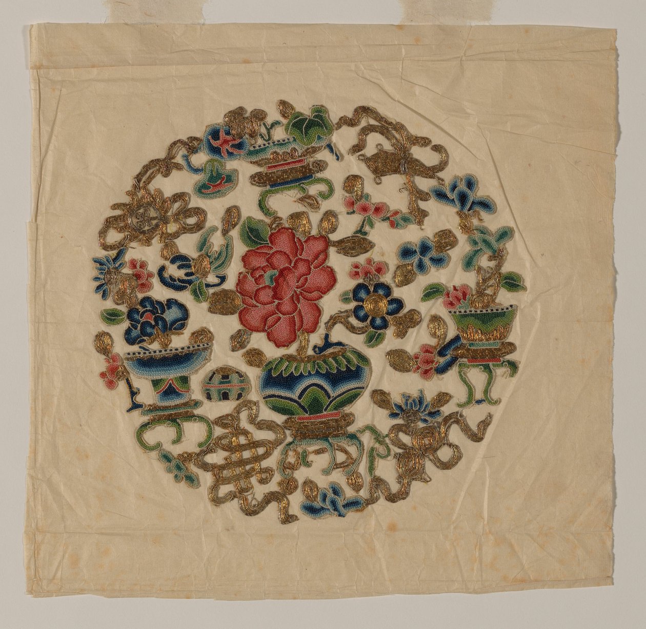 镂空图案针法，中国，清朝1644-1911年，19世纪。 作者 不明