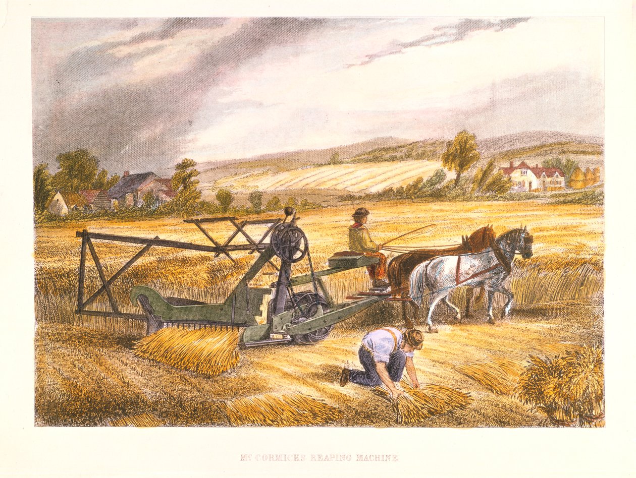 赛勒斯·麦考密克（Cyrus McCormicks）1831年的收割机获得专利，1834年，c1851。 作者 不明