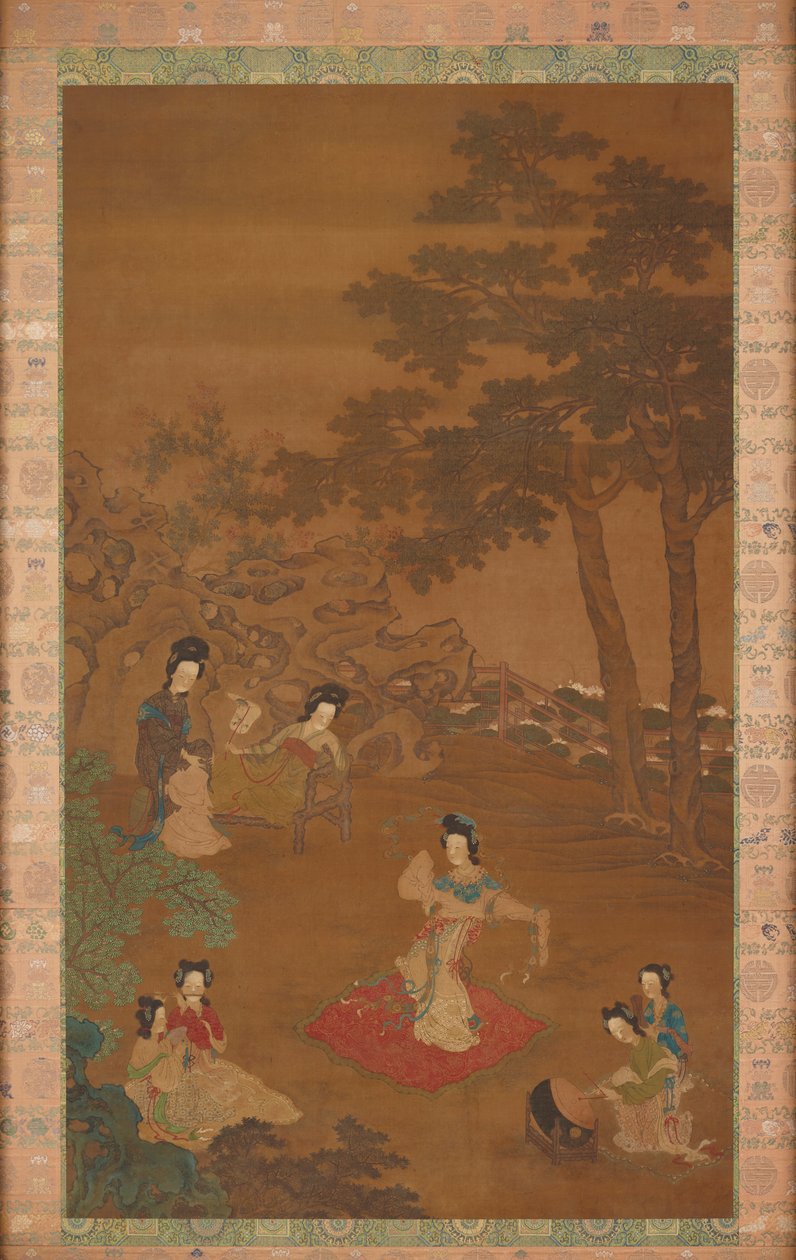 花园中的舞者和音乐家，清朝，18世纪。 作者 不明