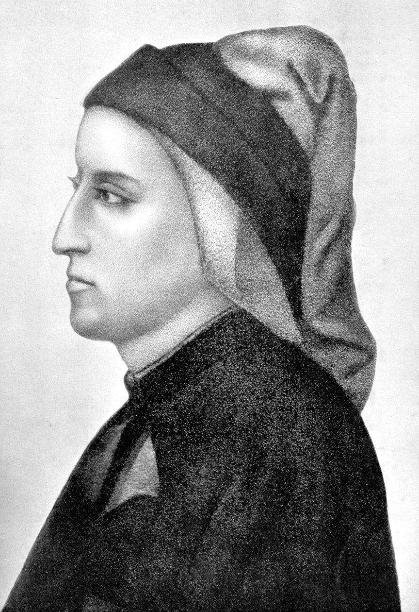 意大利佛罗伦萨诗人但丁·阿利吉耶里（Dante Alighieri），1903年 作者 不明