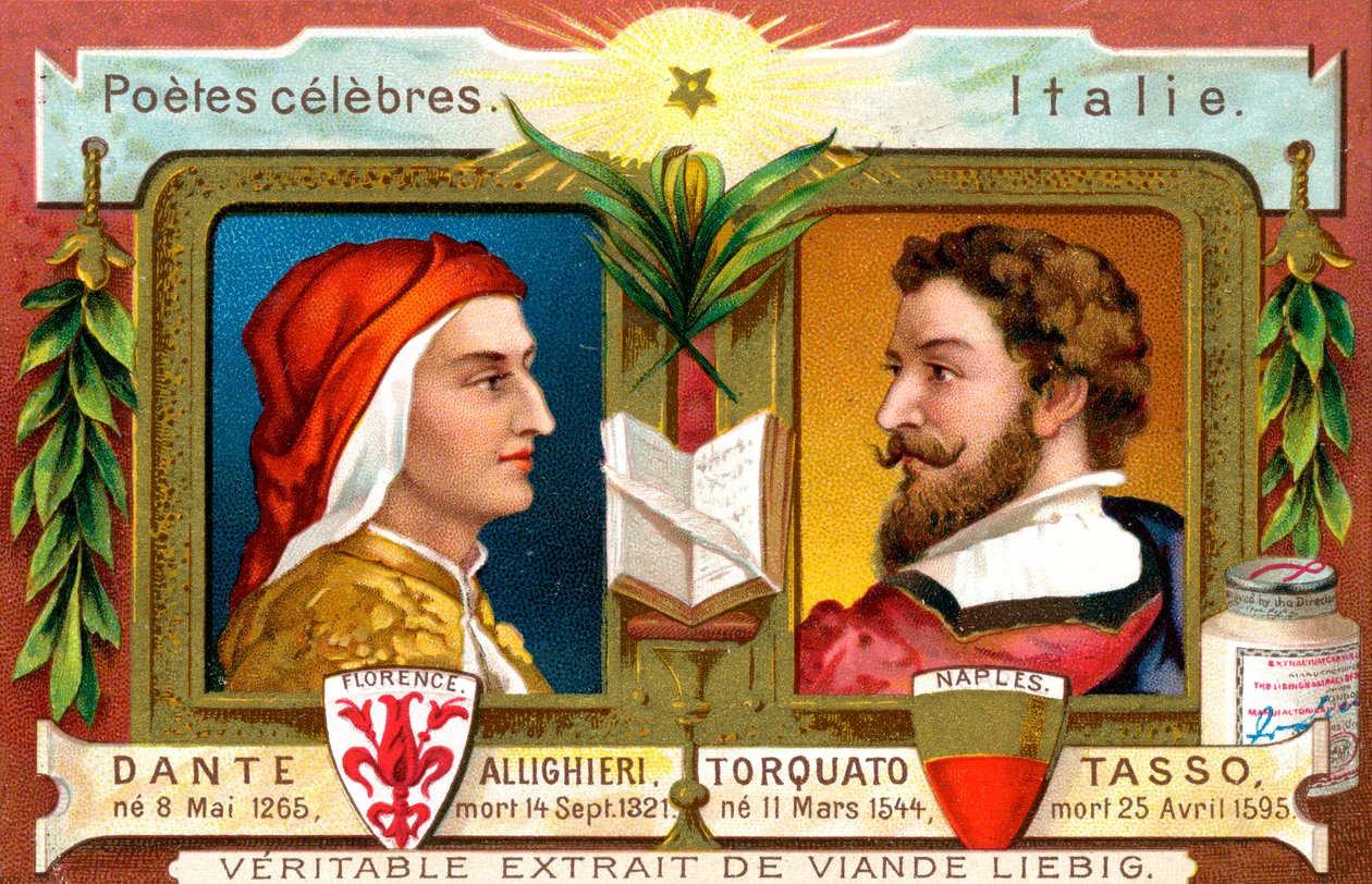 但丁·阿利吉里（Dante Allighieri）和托卡托·塔索（Torquato Tasso），摄于1900年 作者 不明