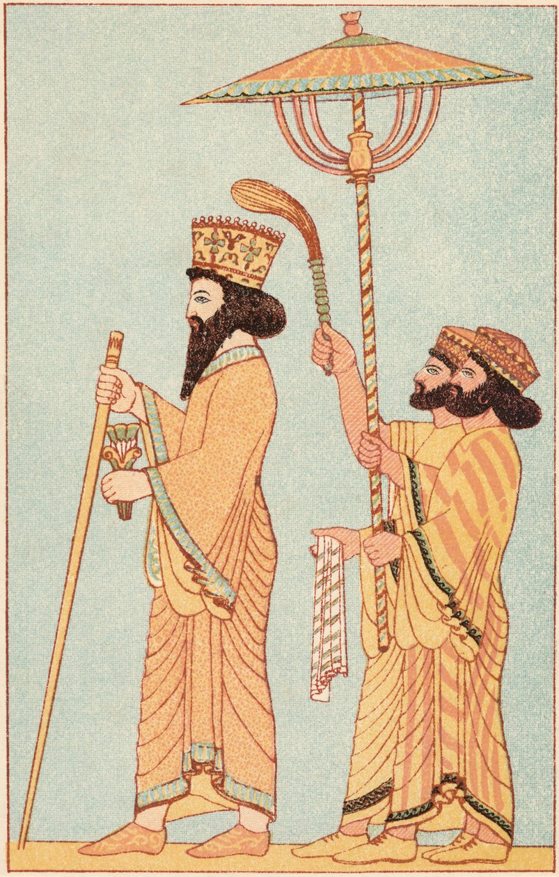 达里乌斯一世（Darius I）548-486 BC波斯国王阿契美尼德（Achaemenid），从521起，伴随着侍从，1881 作者 不明
