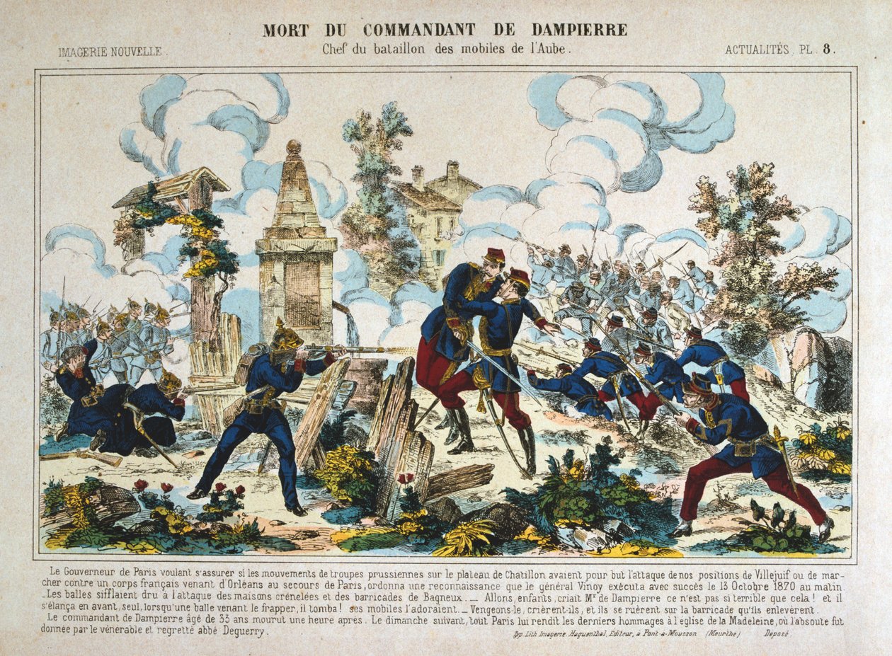 1870年10月13日，法普战争中，德·丹皮尔（Dampierre）指挥官去世，巴黎围困 作者 不明