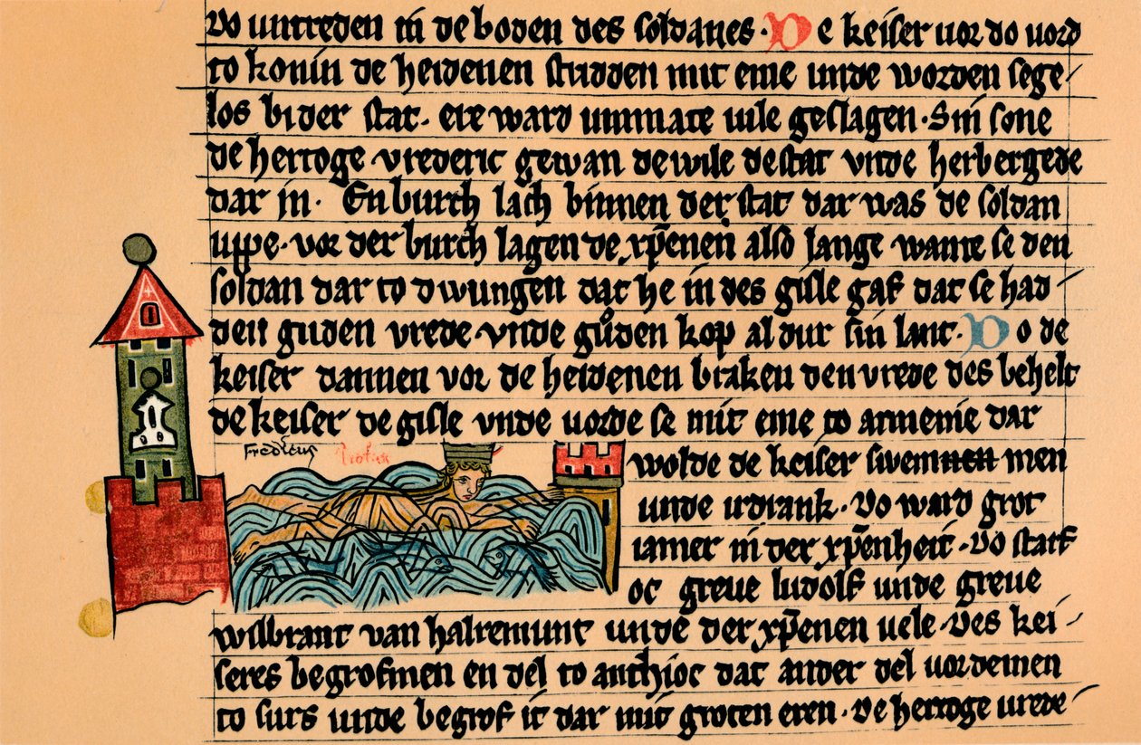 弗雷德里克·巴巴罗萨（Frederick Barbarossa）逝世，c1154，1907年。 作者 不明