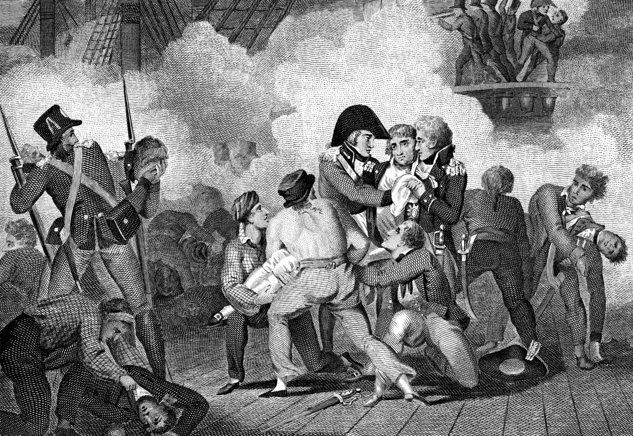 纳尔逊在特拉法加战役中的HMS胜利中丧生，1805年至1827年 作者 不明