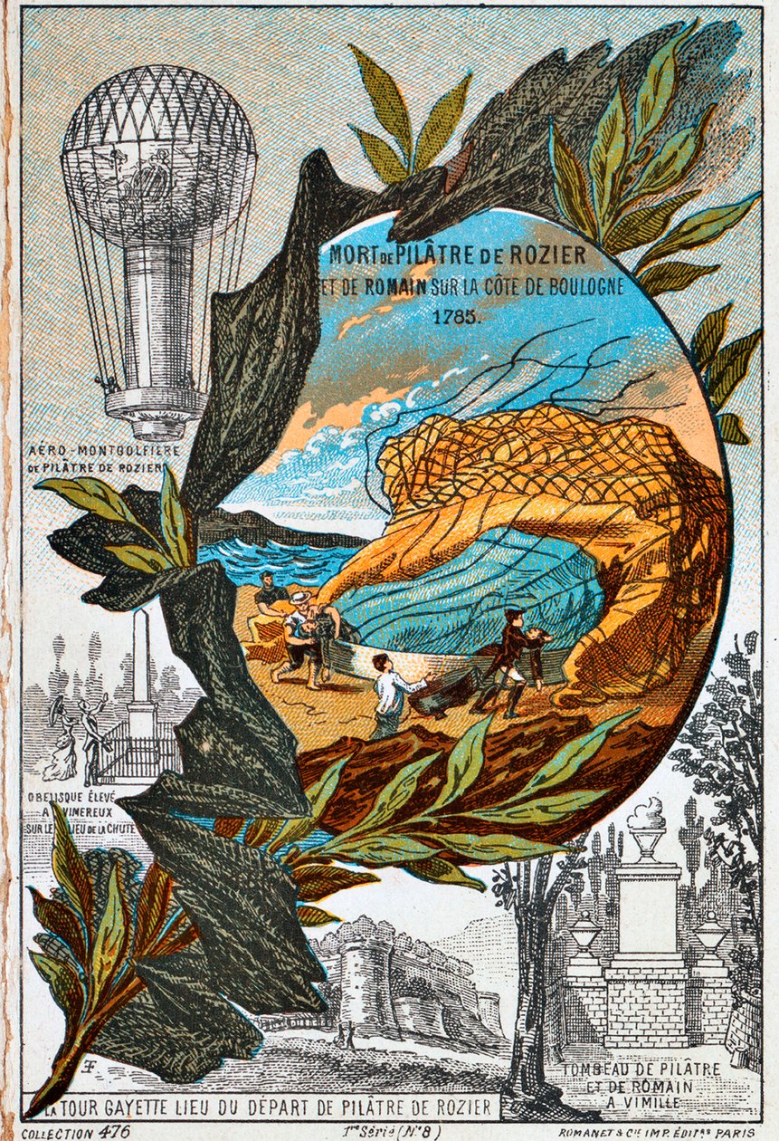 罗勒（Pilâtrede Rozier）和罗曼（Romain）逝世，1785年至1890年代。 作者 不明