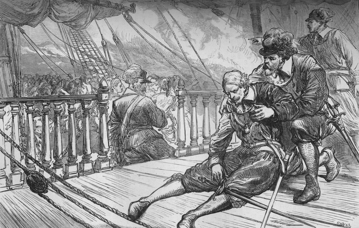 范·特罗姆之死，1653年8月10日，c1880 作者 不明