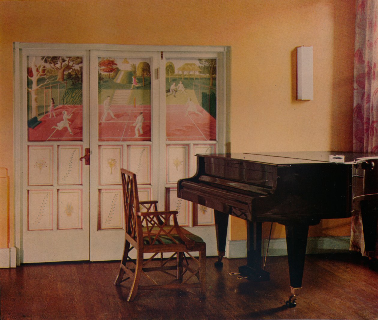 1933年，埃里克·拉维鲁斯（Eric Ravilious）在伦敦波特曼广场的杰弗里·弗里斯爵士公寓里进行的装饰 作者 不明