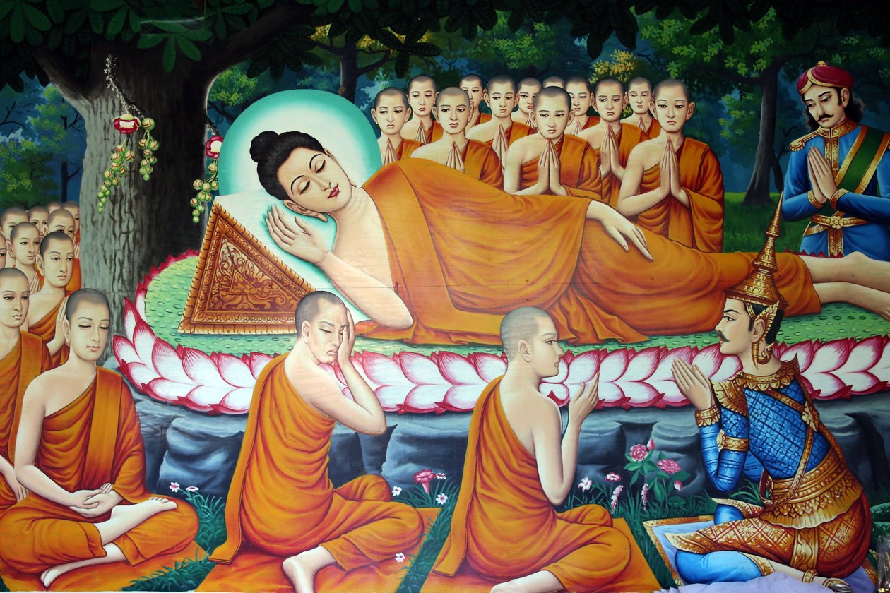 描绘了佛祖的死亡和进入涅槃的过程。柬埔寨 作者 不明