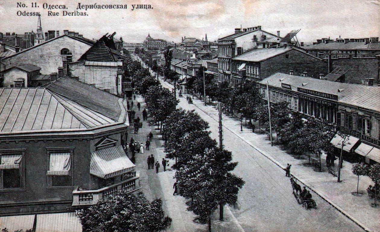 Deribasovskaya Street，敖德萨，俄罗斯，十九世纪中叶 作者 不明